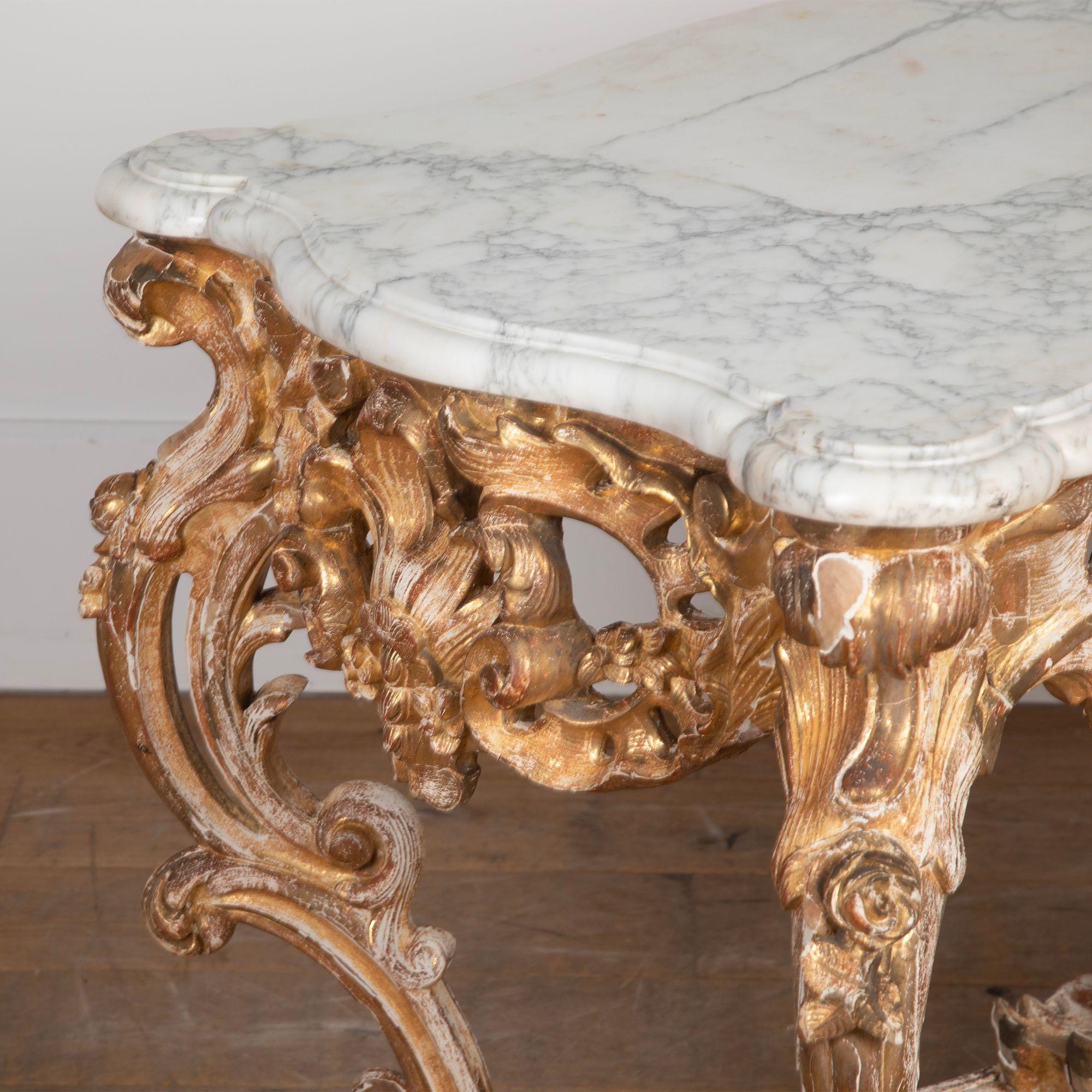 19th Century French Giltwood Rococo Centre Table im Angebot 2