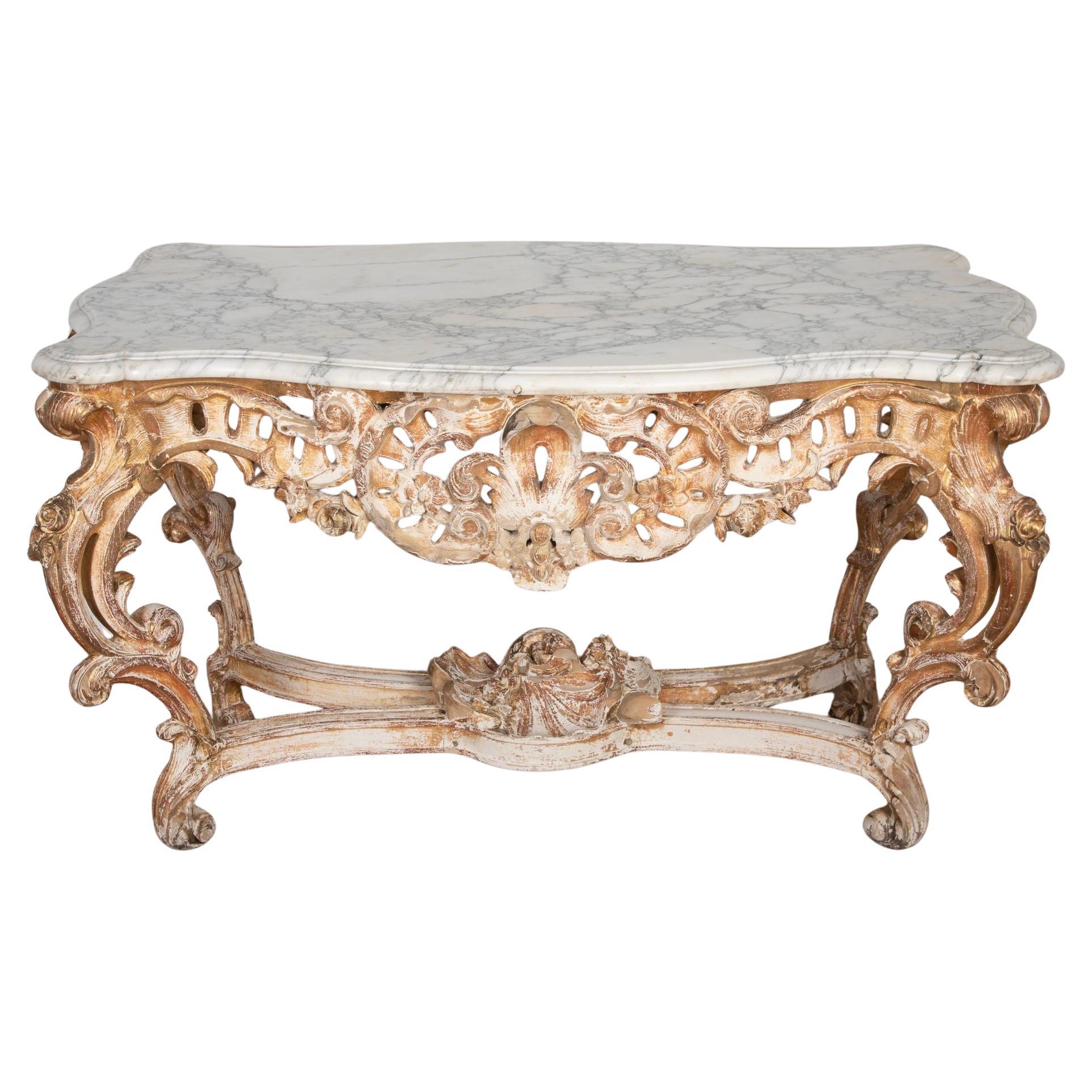 19th Century French Giltwood Rococo Centre Table