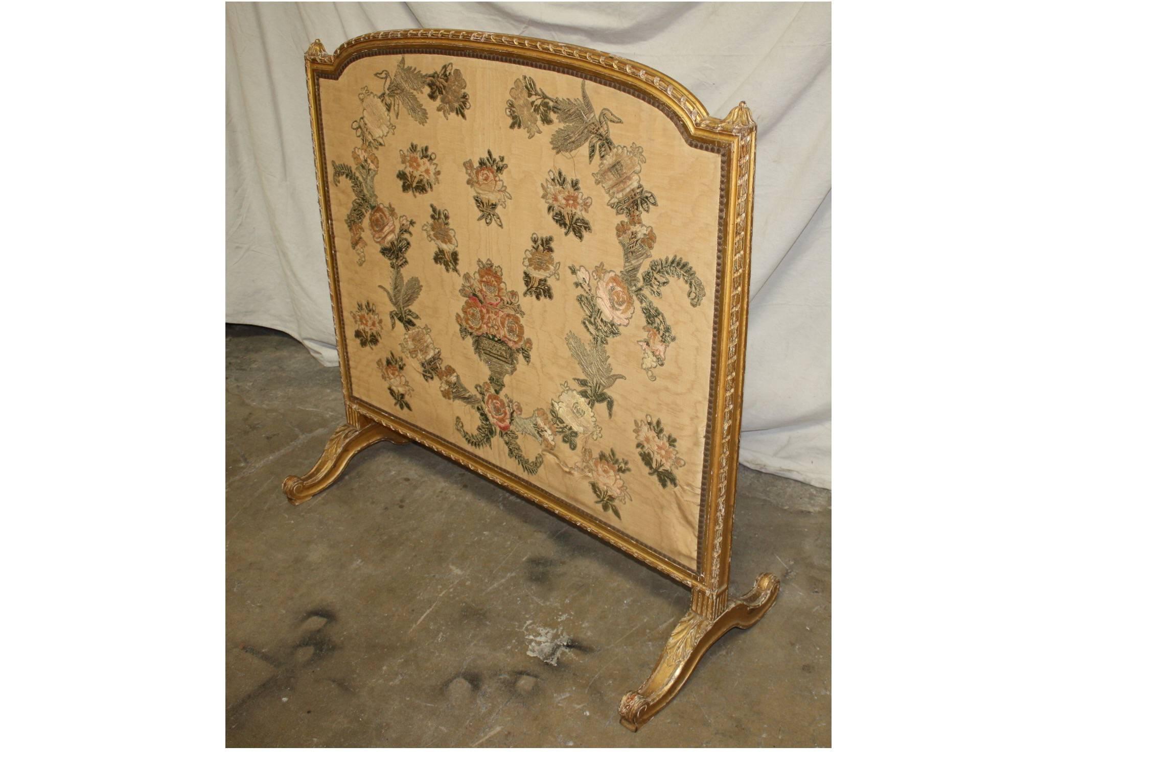 Louis XVI 19th Century French Giltwood Screen For Sale