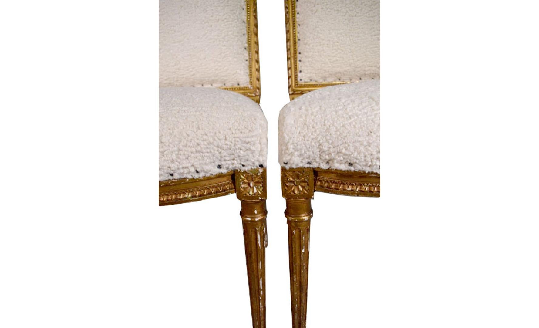 French Giltwood Settee and Two Chairs, 19th Century 5