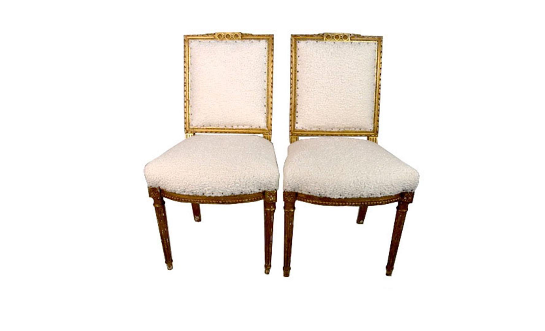 Rococo French Giltwood Settee and Two Chairs, 19th Century