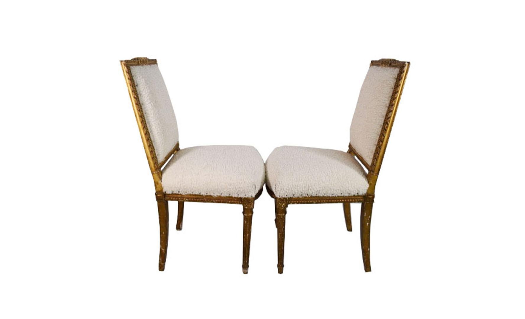 French Giltwood Settee and Two Chairs, 19th Century 6