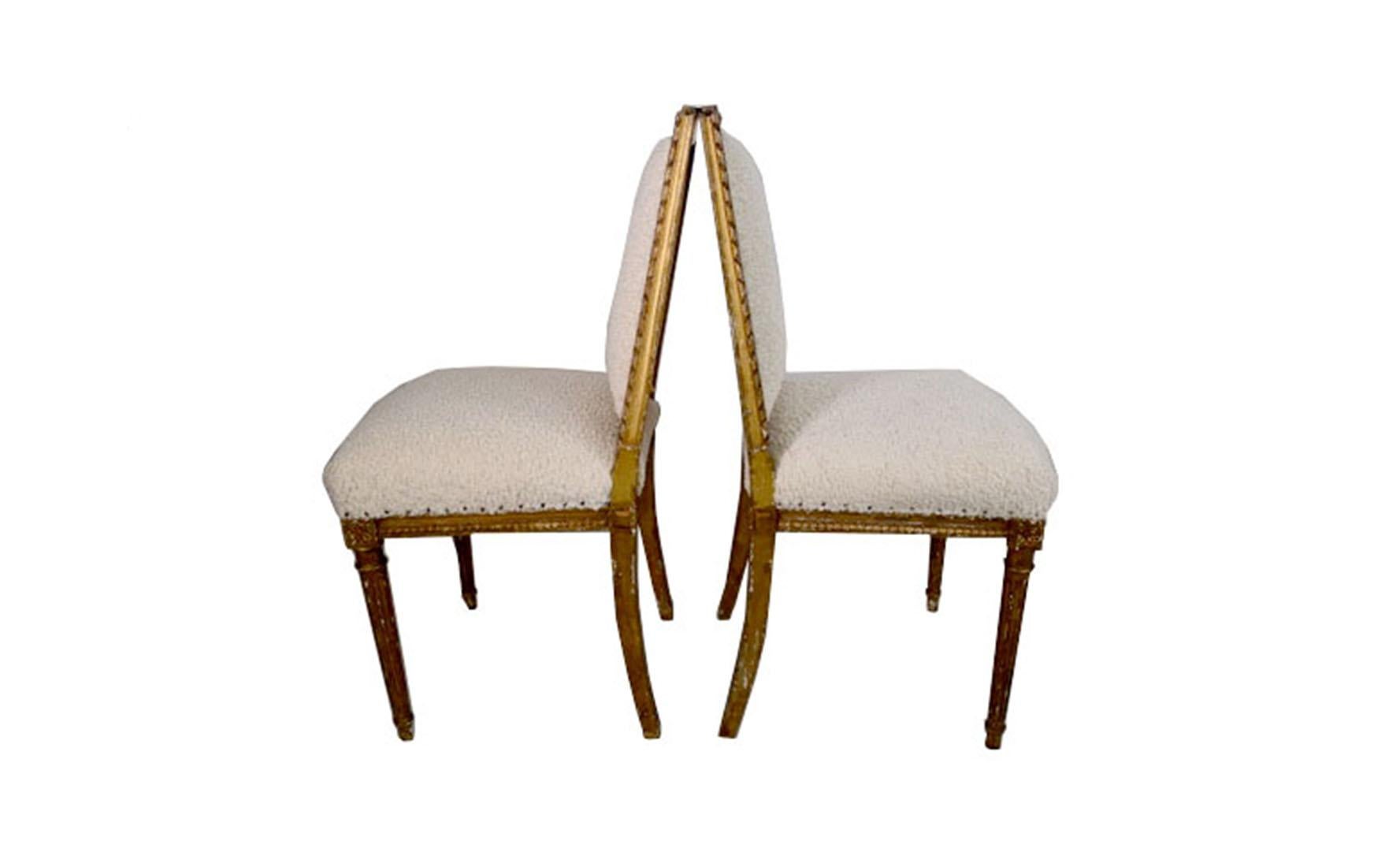 French Giltwood Settee and Two Chairs, 19th Century 7