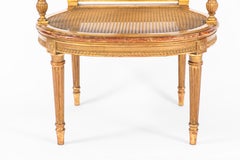 19th Century French Giltwood Single Open Arm Chair