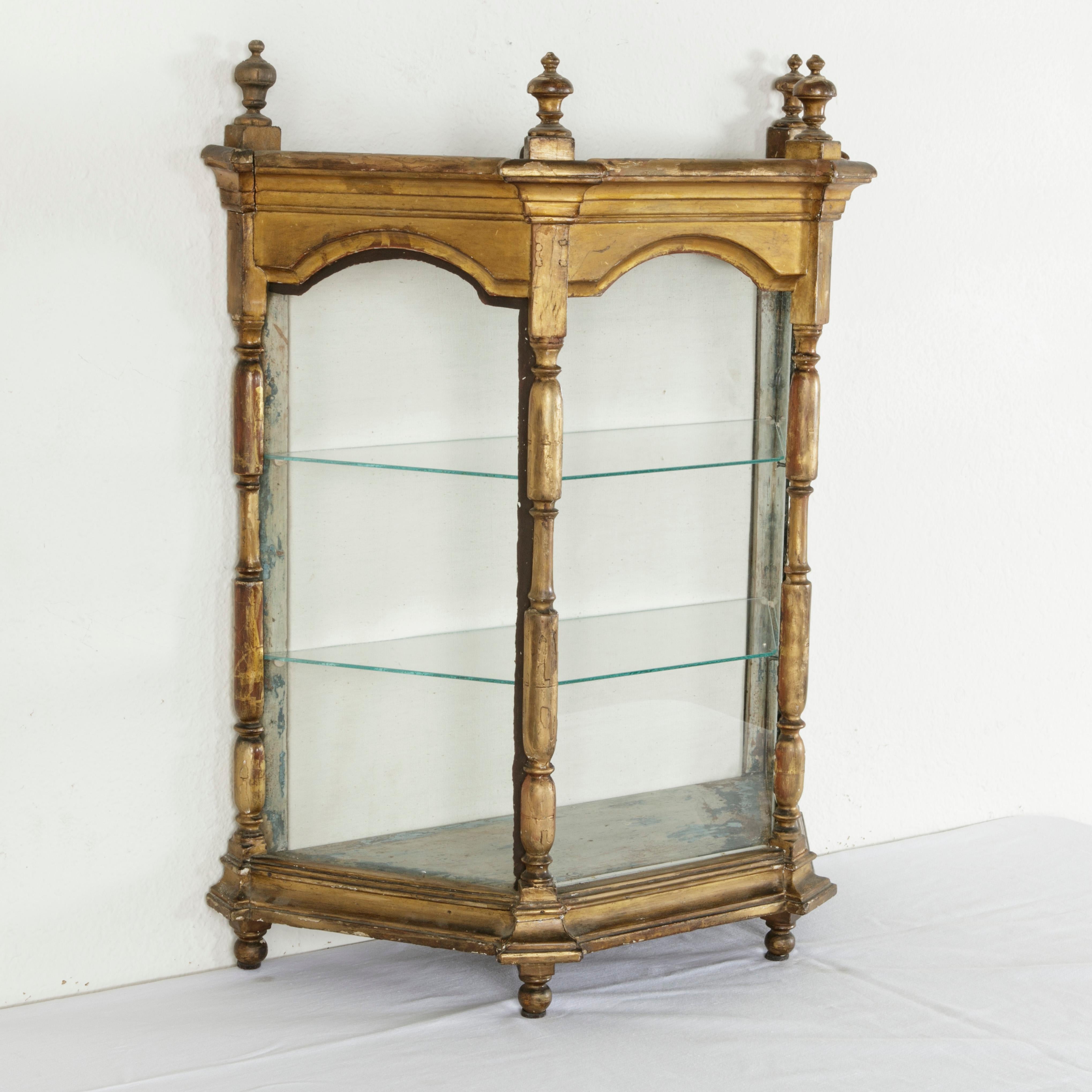 19th Century French Giltwood Tabletop Vitrine, Niche or Display Case 6