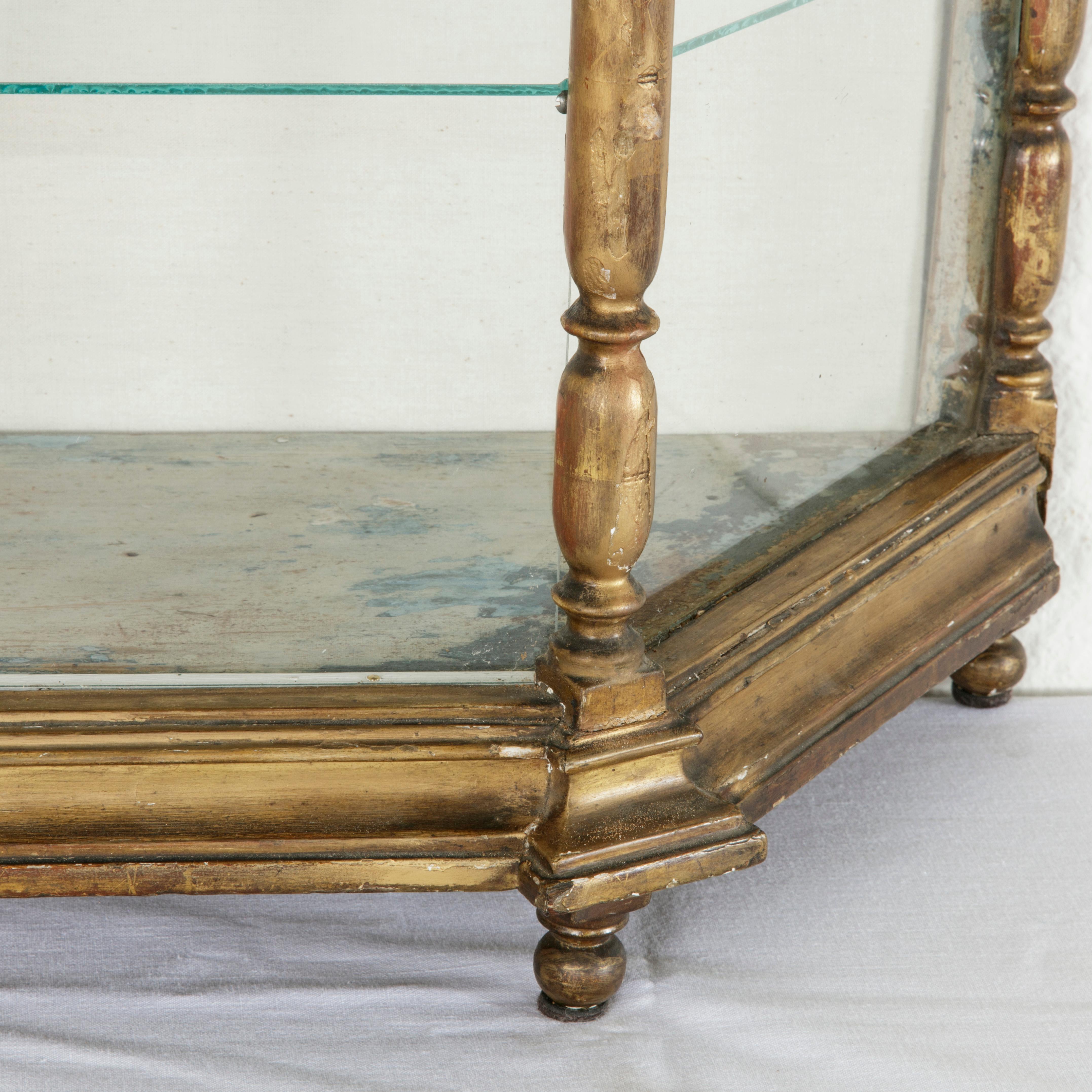 19th Century French Giltwood Tabletop Vitrine, Niche or Display Case 8