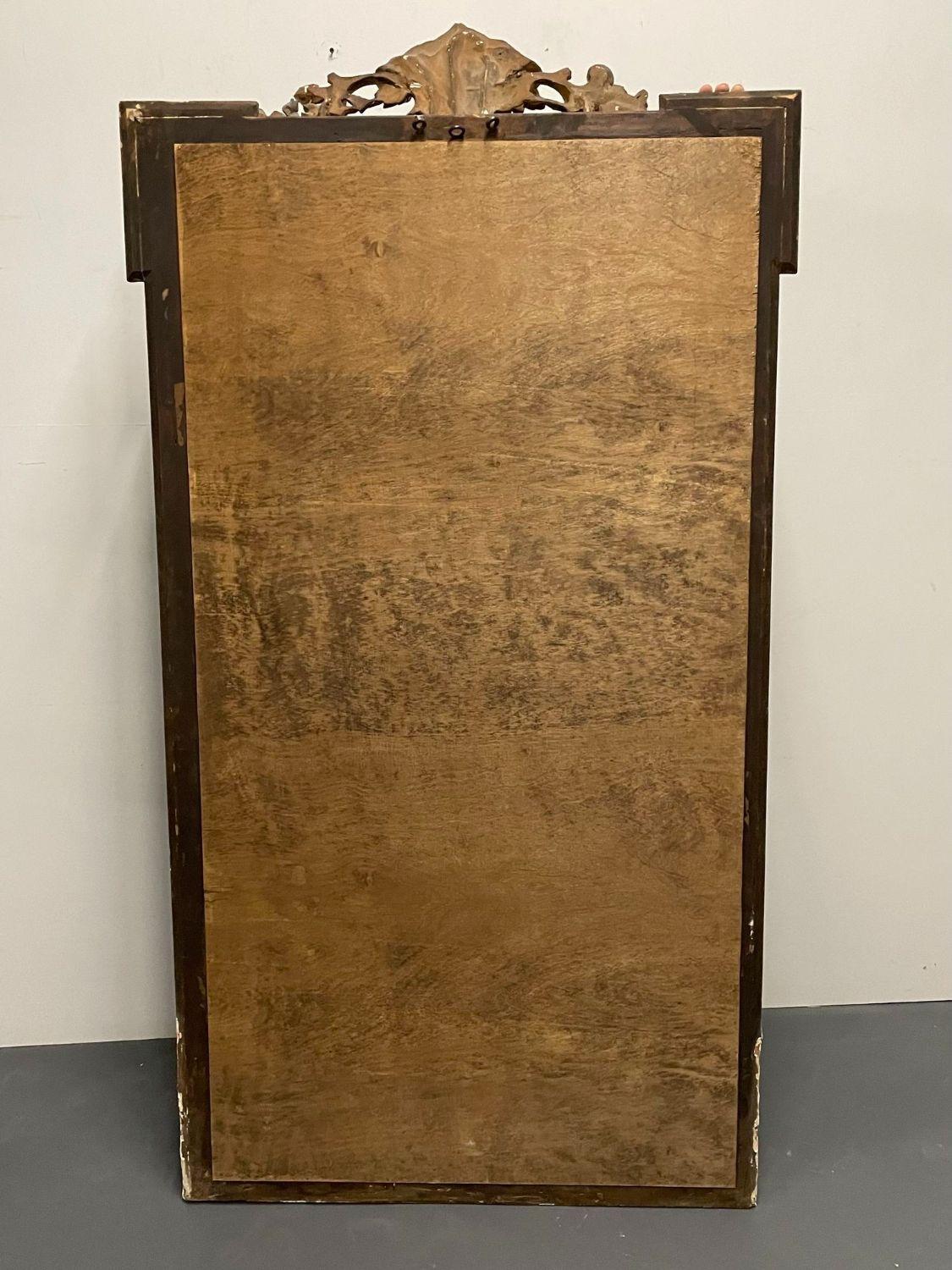 Espejo de pared, consola, muelle, de madera dorada francesa del siglo XIX, de cuerpo entero, de suelo en venta 3