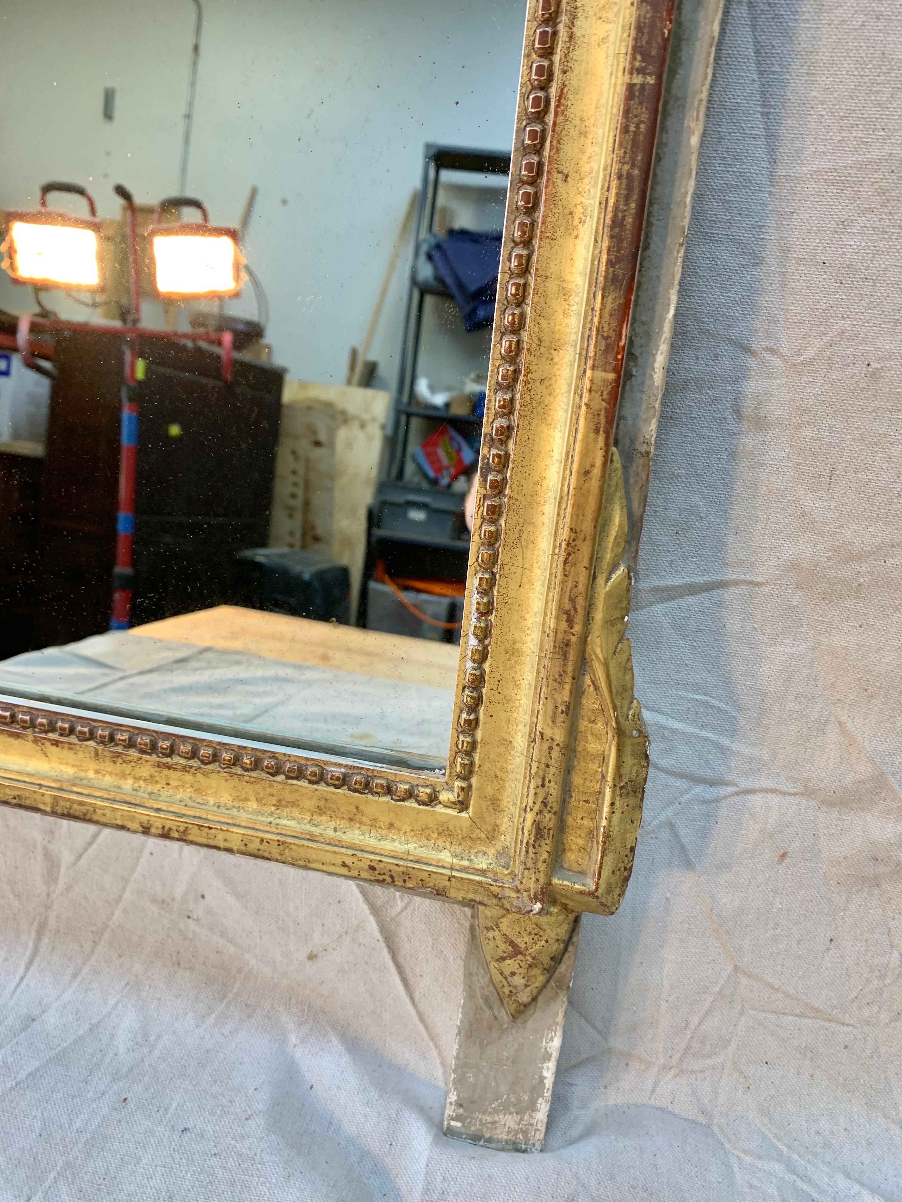 19th Century French Giltwood Wall Mirror For Sale 2