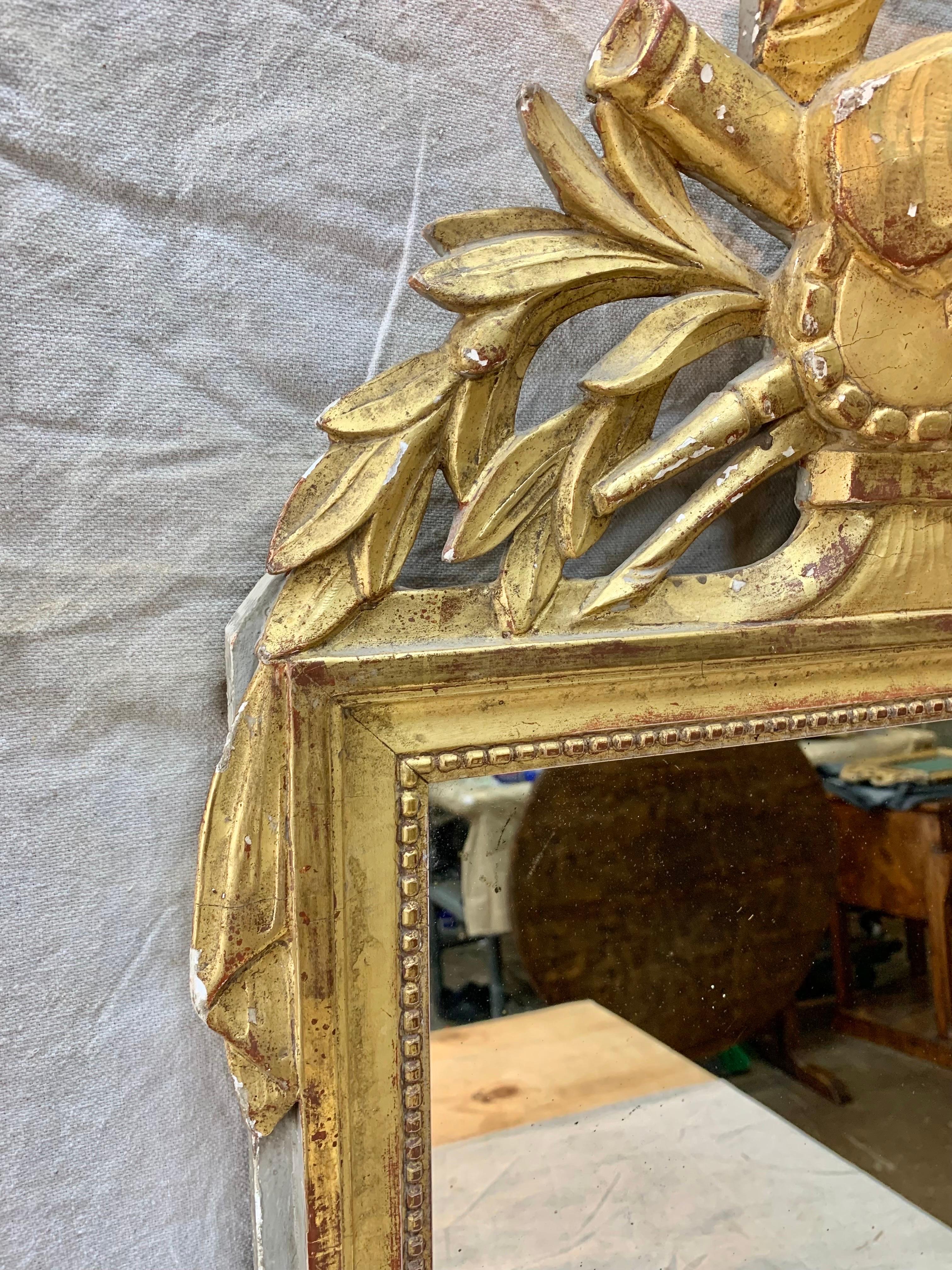 19th Century French Giltwood Wall Mirror For Sale 4