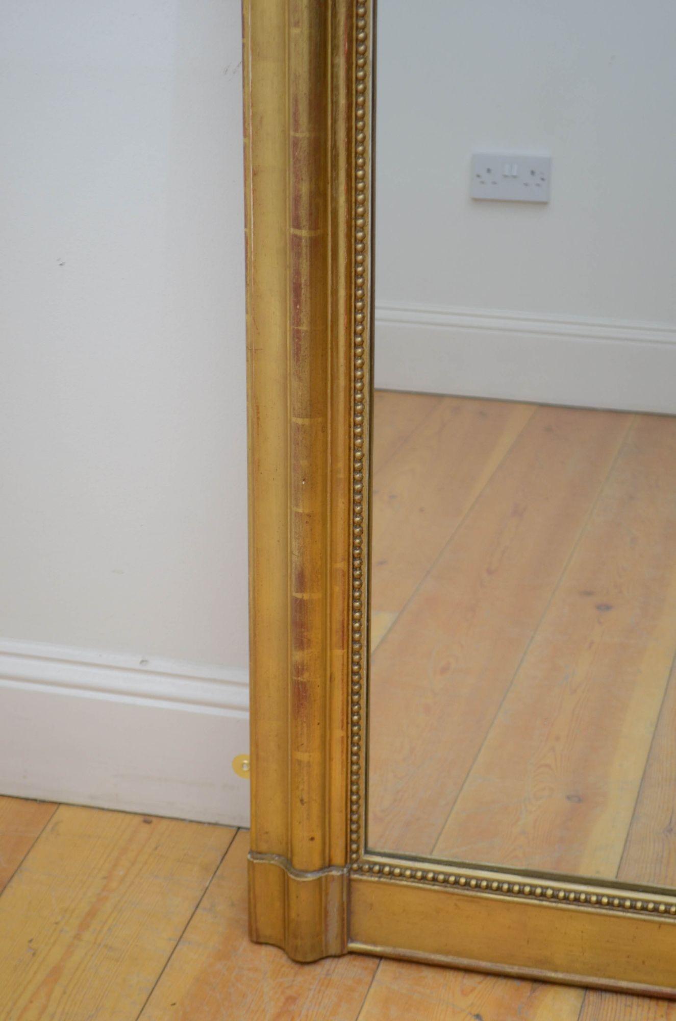 19th Century 19Th Century French Giltwood Wall Mirror H119cm For Sale