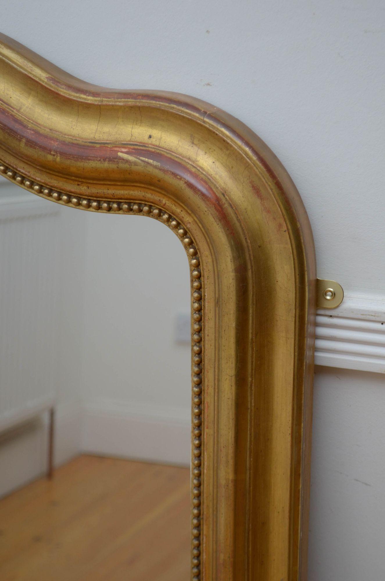 19Th Century French Giltwood Wall Mirror H119cm For Sale 2