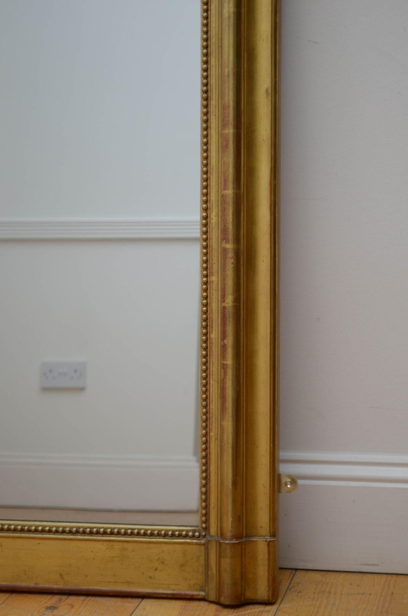 19Th Century French Giltwood Wall Mirror H119cm For Sale 3
