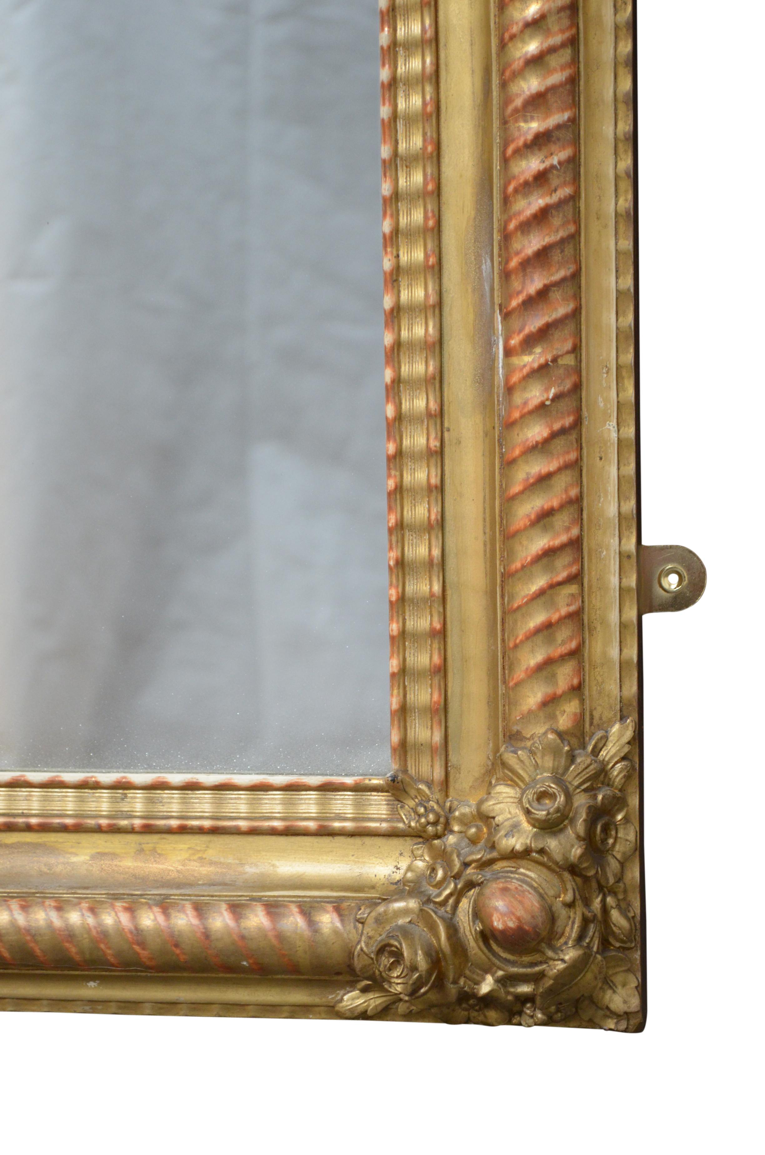 19th Century French Giltwood Wall Mirror Portrait or Landscape 5