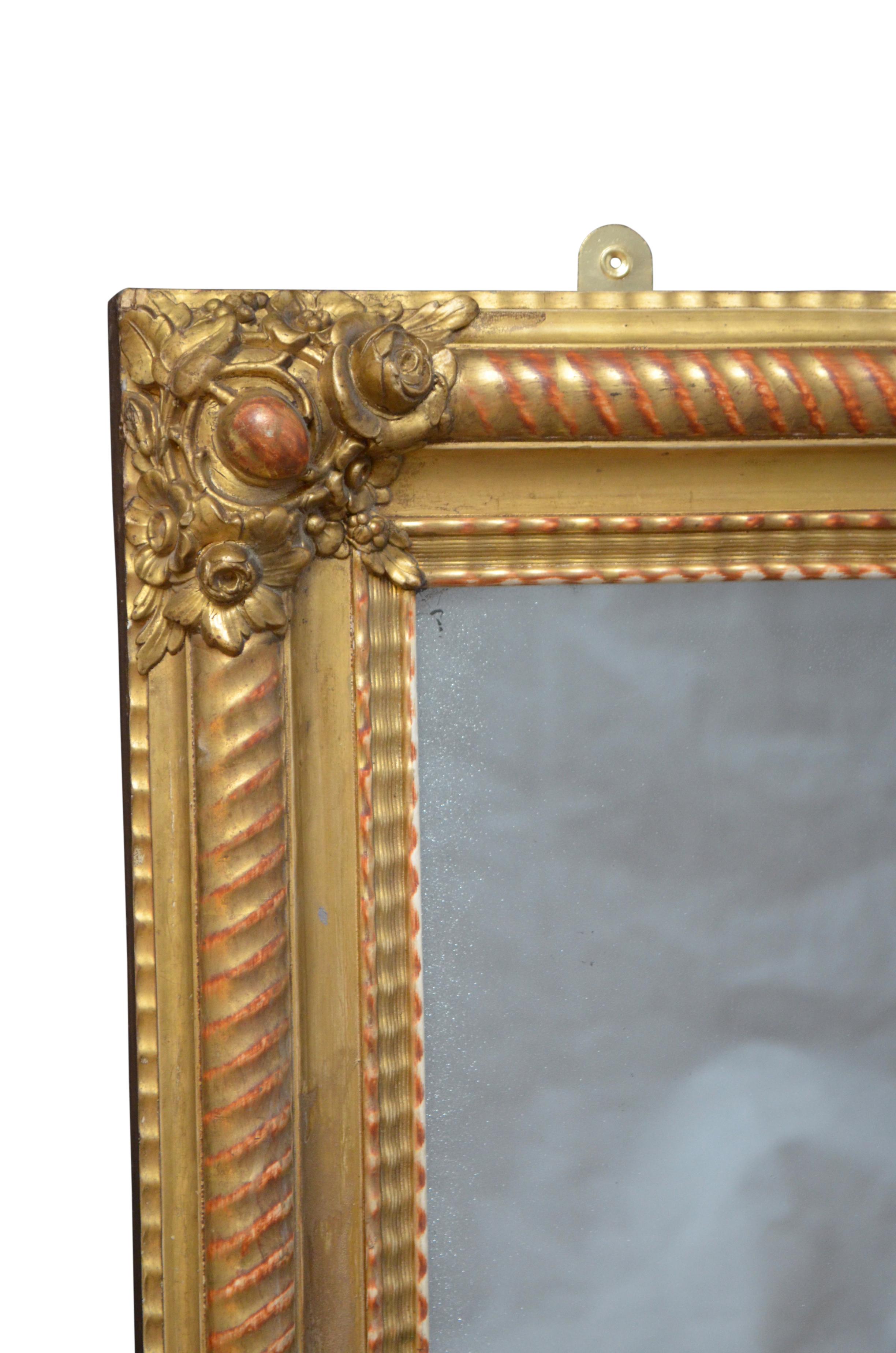 Mid-19th Century 19th Century French Giltwood Wall Mirror Portrait or Landscape