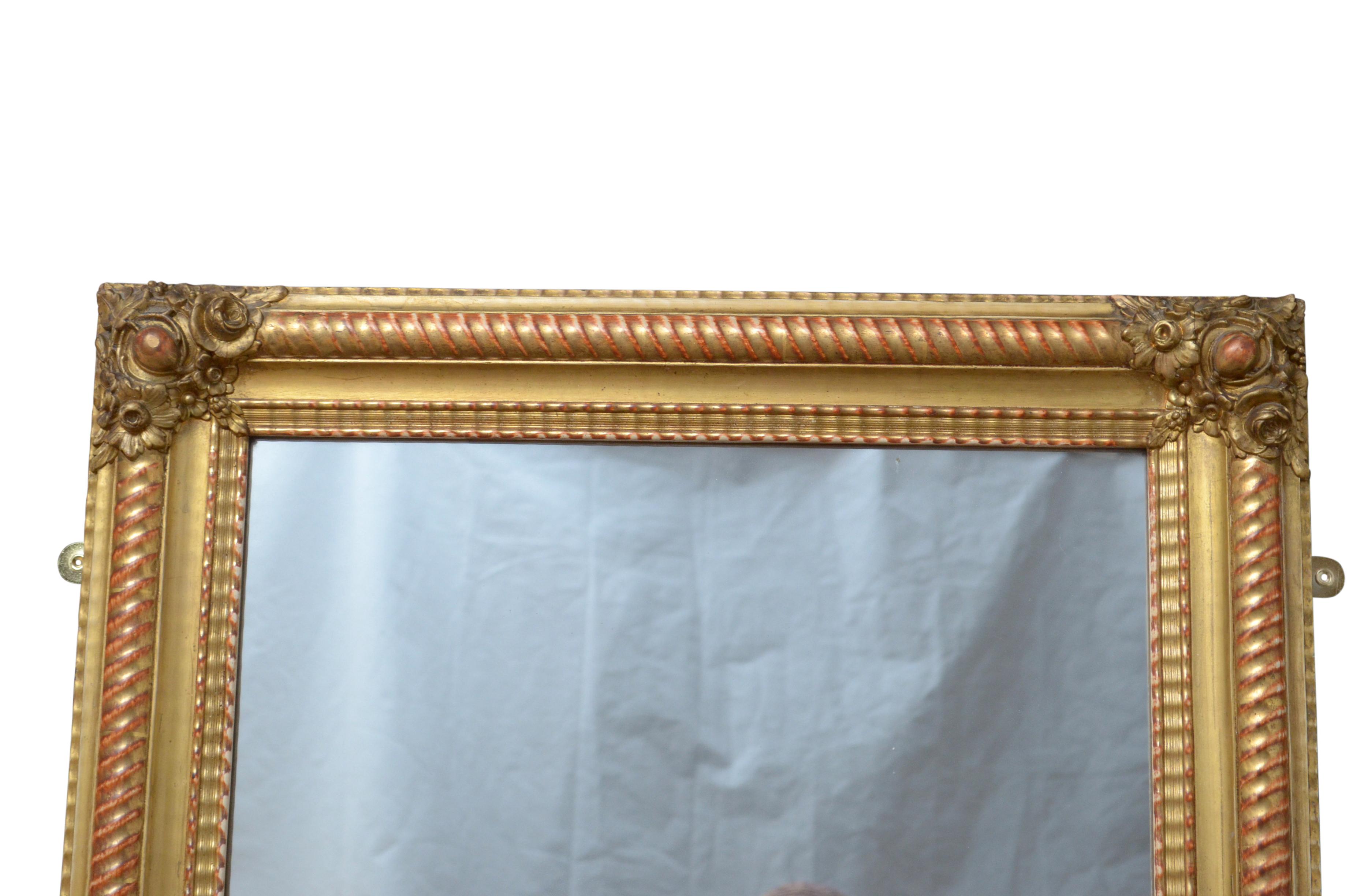 19th Century French Giltwood Wall Mirror Portrait or Landscape 3