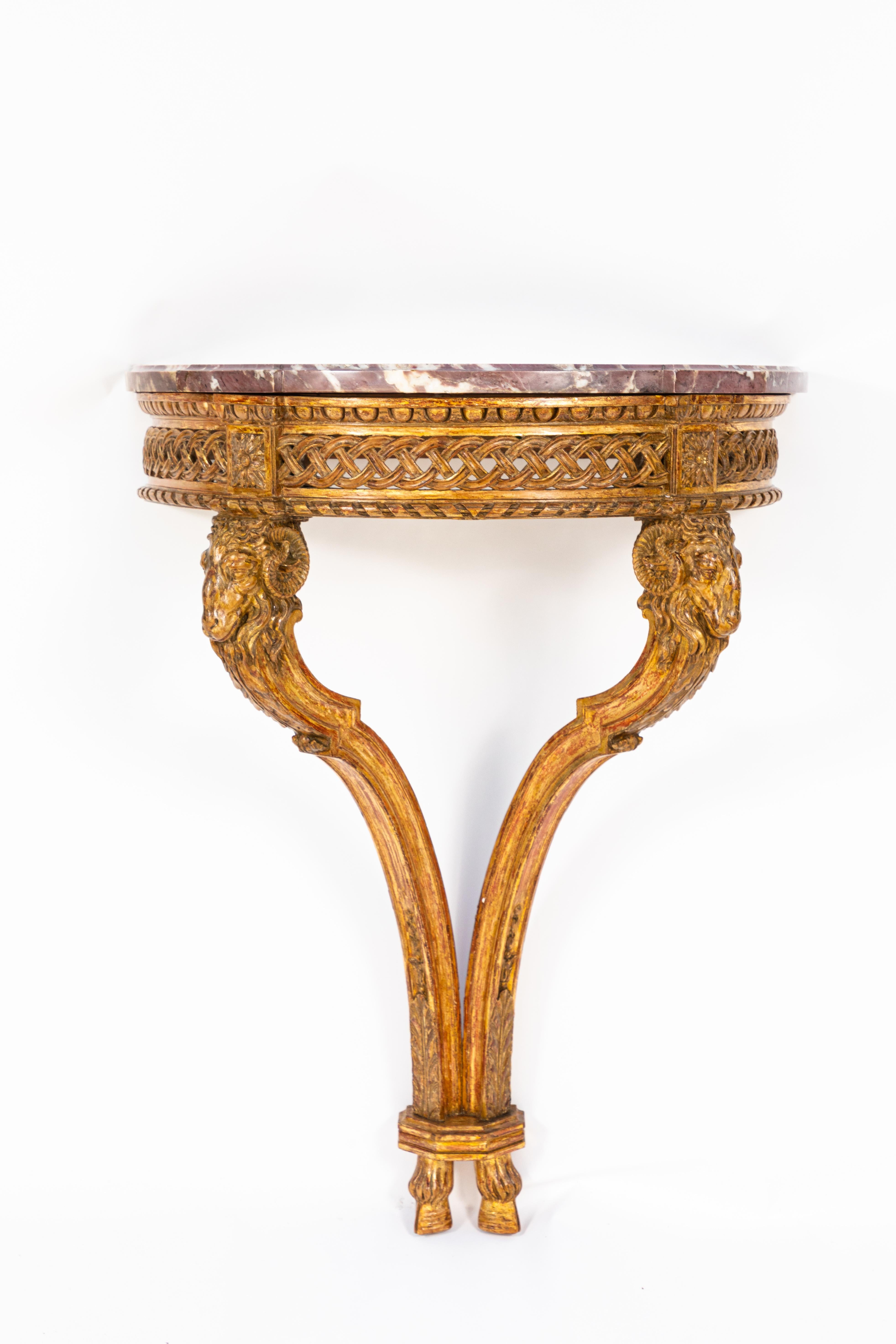 19th Century French Giltwood Wall Mounted Console 2