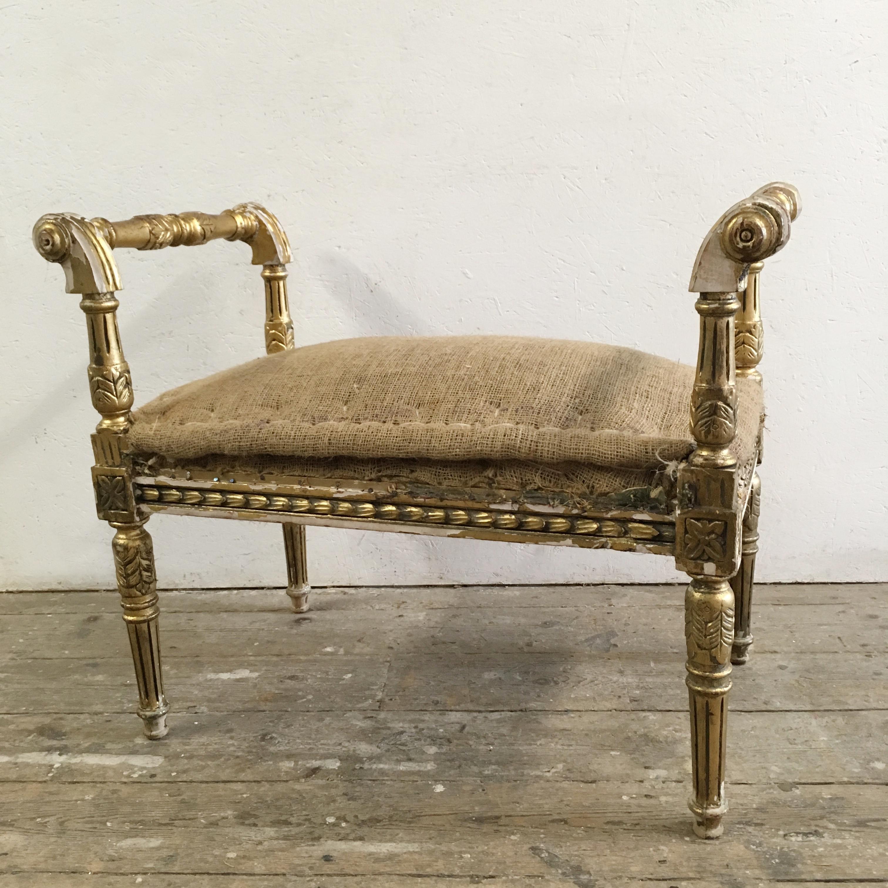 19th Century French Giltwood Window Seat 8
