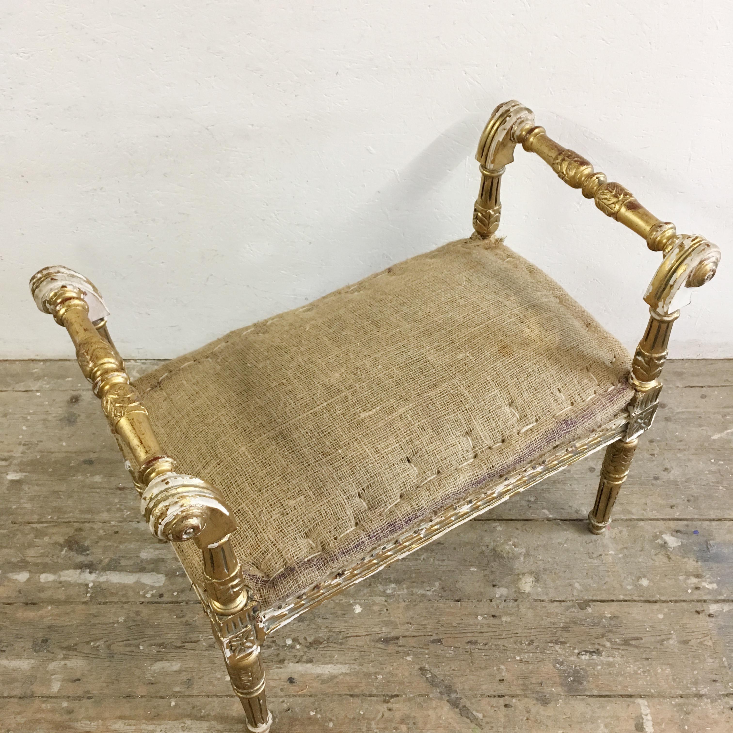 19th Century French Giltwood Window Seat 6