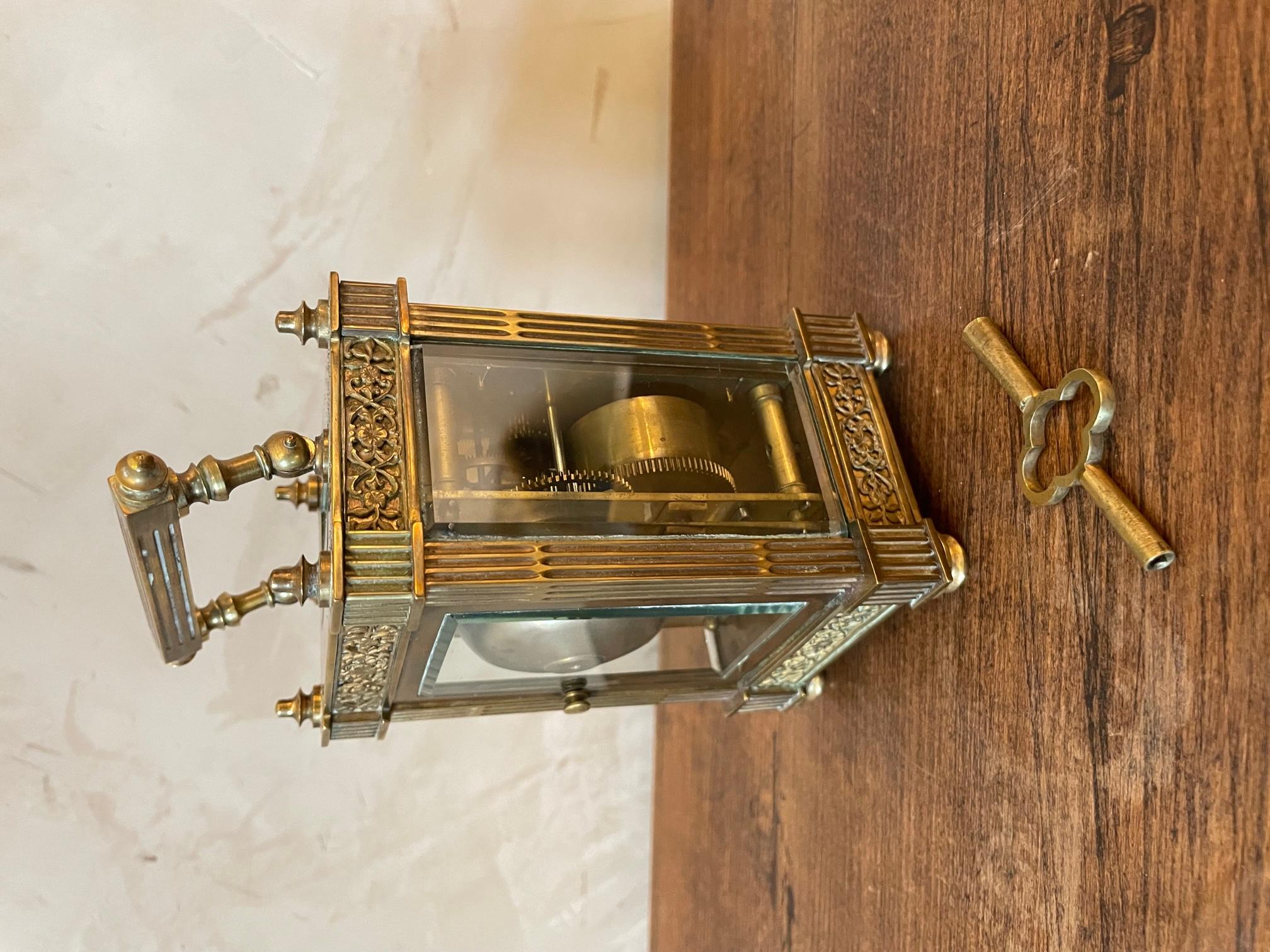 19th Century French Glass and Bronze Officer's Clock in Its Boxe 10