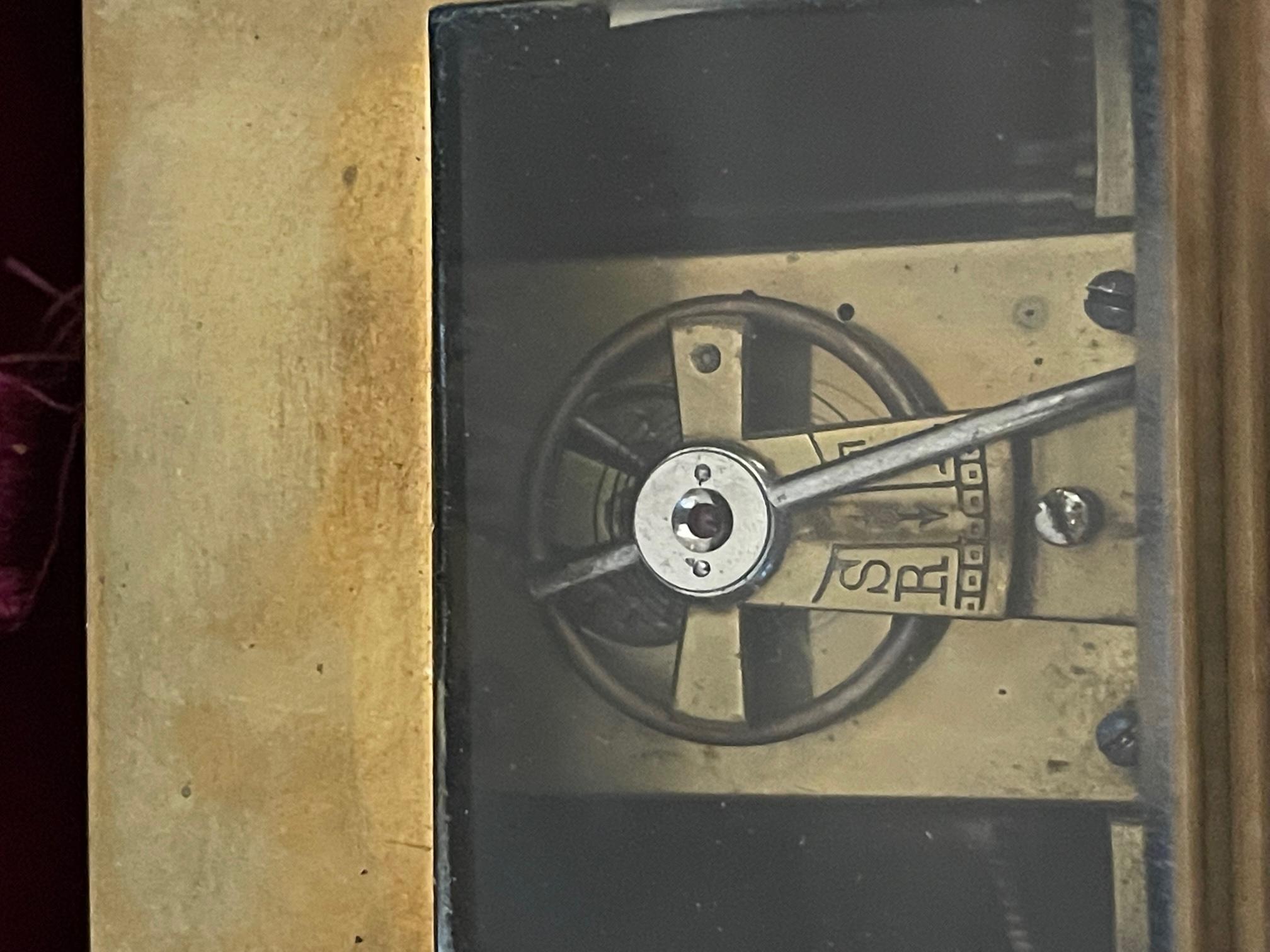 19th Century French Glass and Bronze Officer's Clock in Its Boxe 14