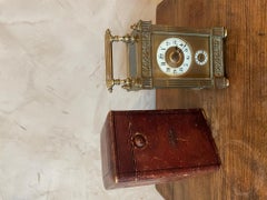 19th Century French Glass and Bronze Officer's Clock in Its Boxe