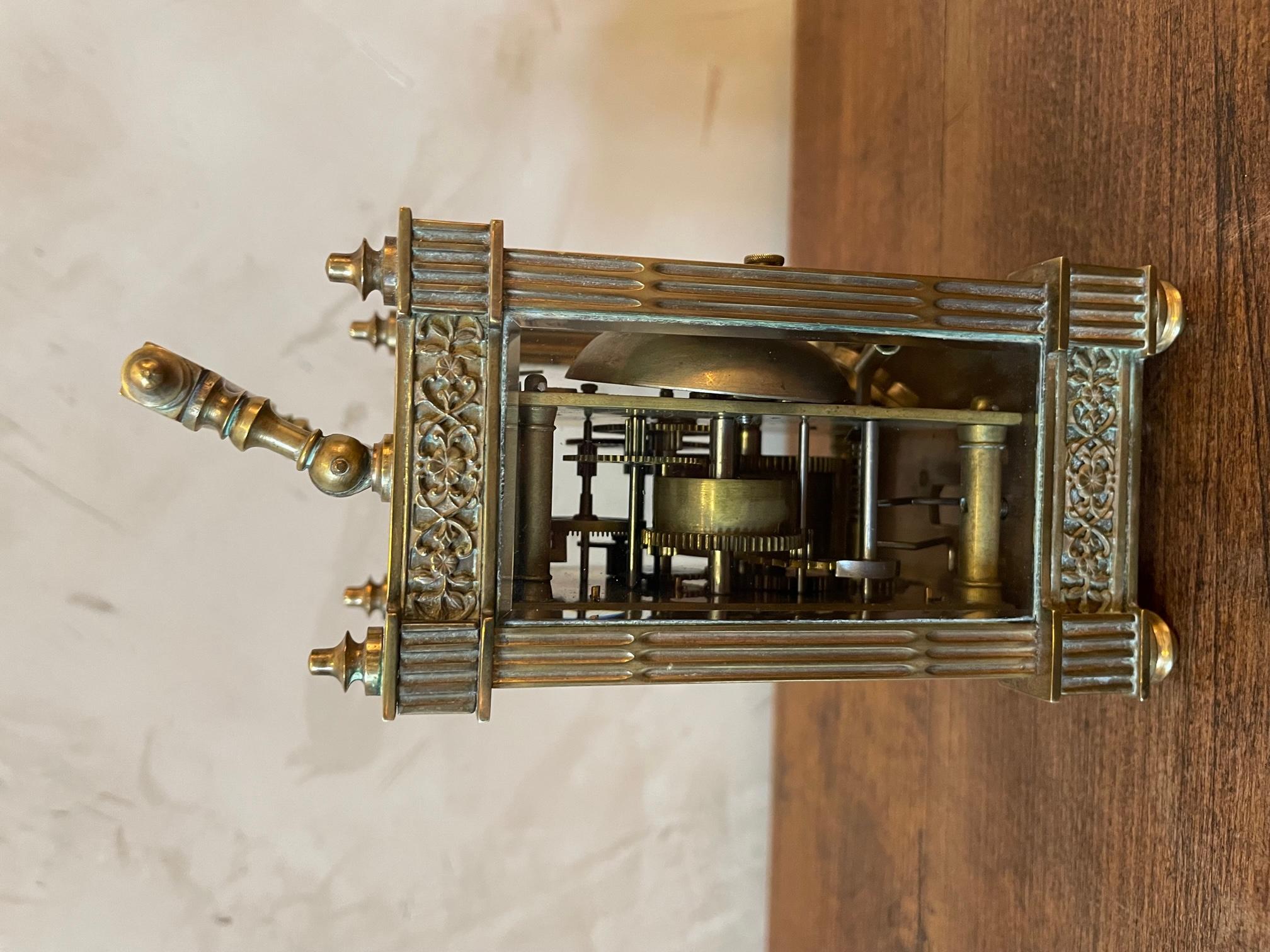19th Century French Glass and Bronze Officer's Clock in Its Boxe 5