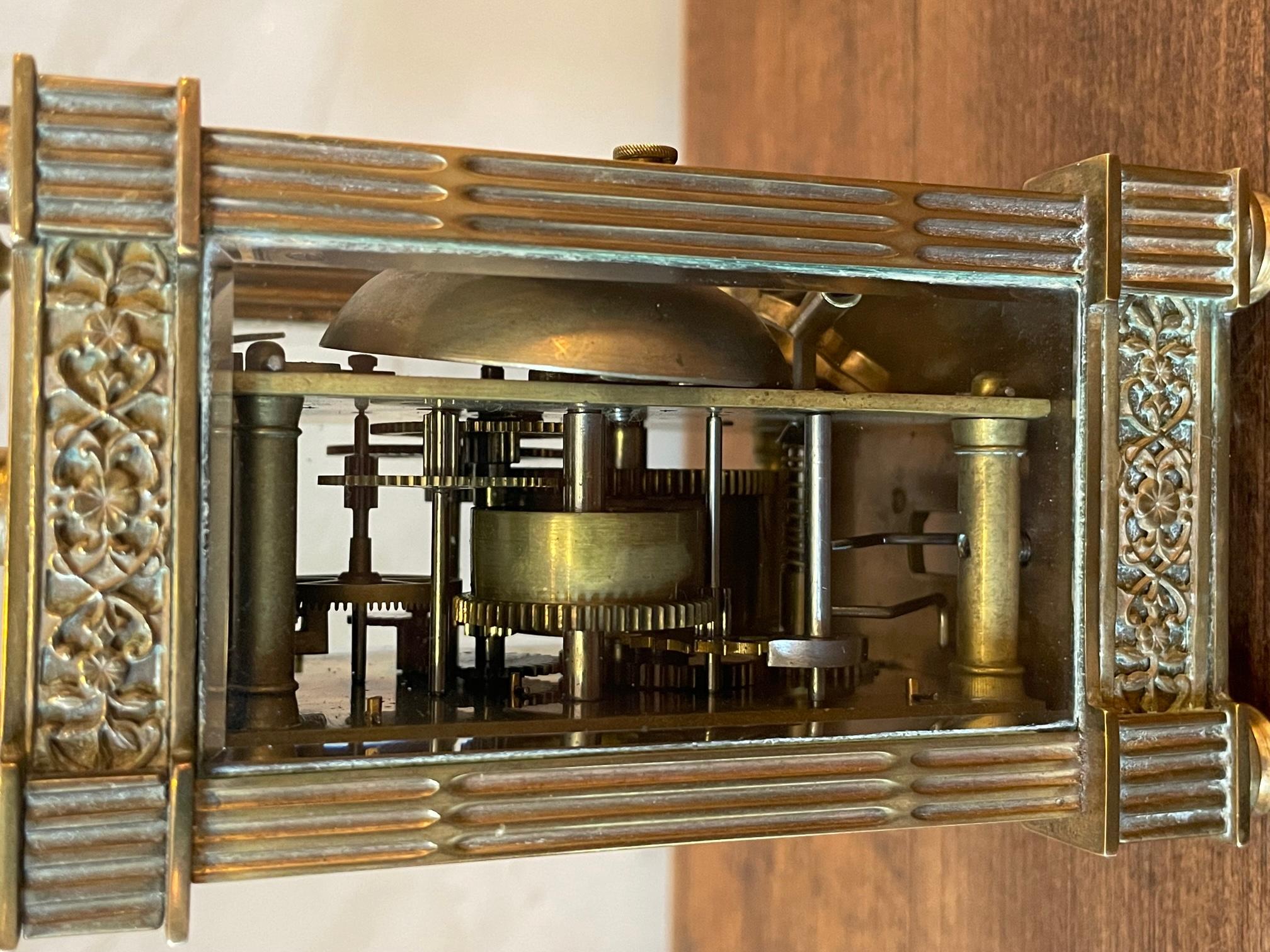 19th Century French Glass and Bronze Officer's Clock in Its Boxe 6