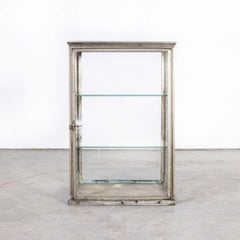 19th Century French Glass and Chrome Shelved Shop Display Cabinet