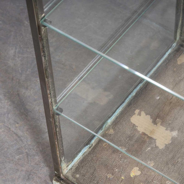 19th Century French Glass and Chrome Shelved Shop Display Cabinet For Sale 5