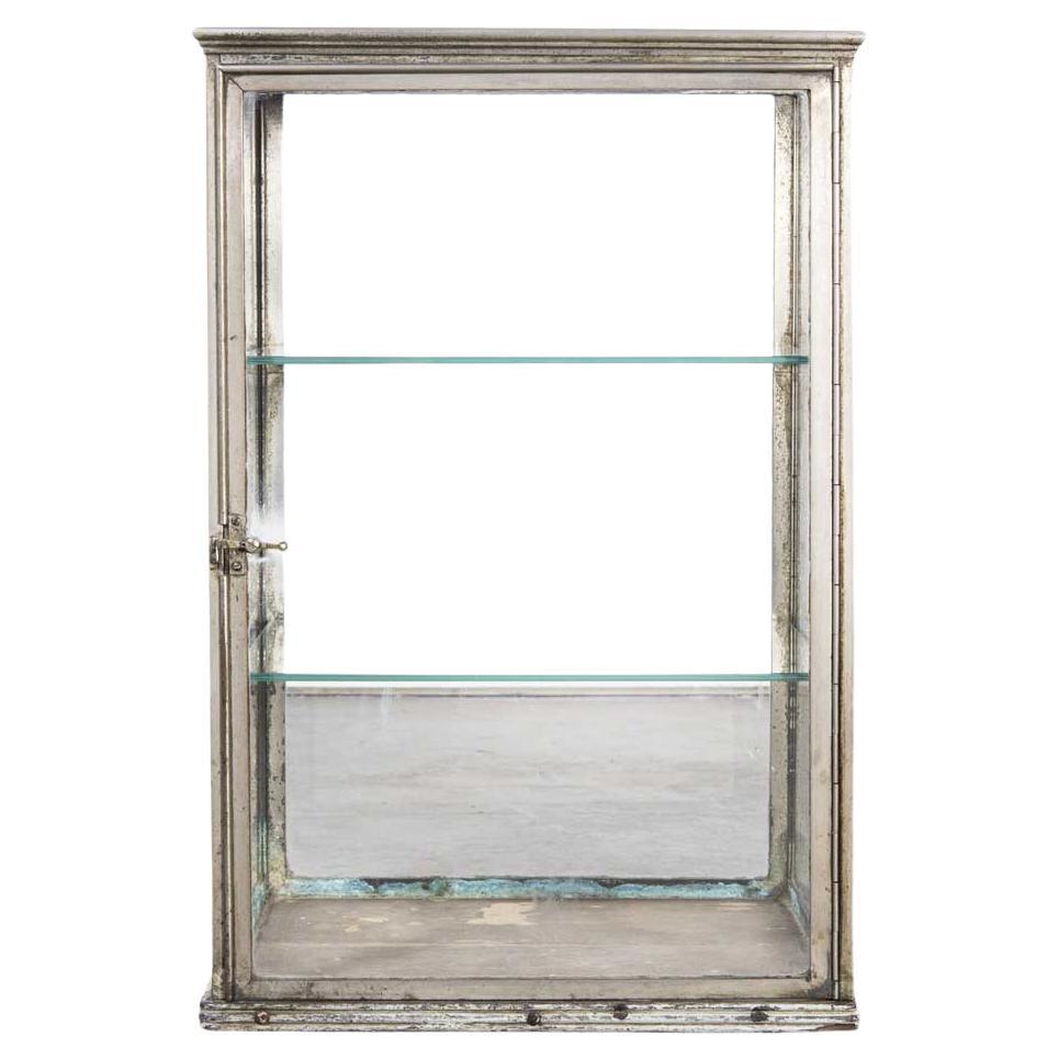 19th Century French Glass and Chrome Shelved Shop Display Cabinet