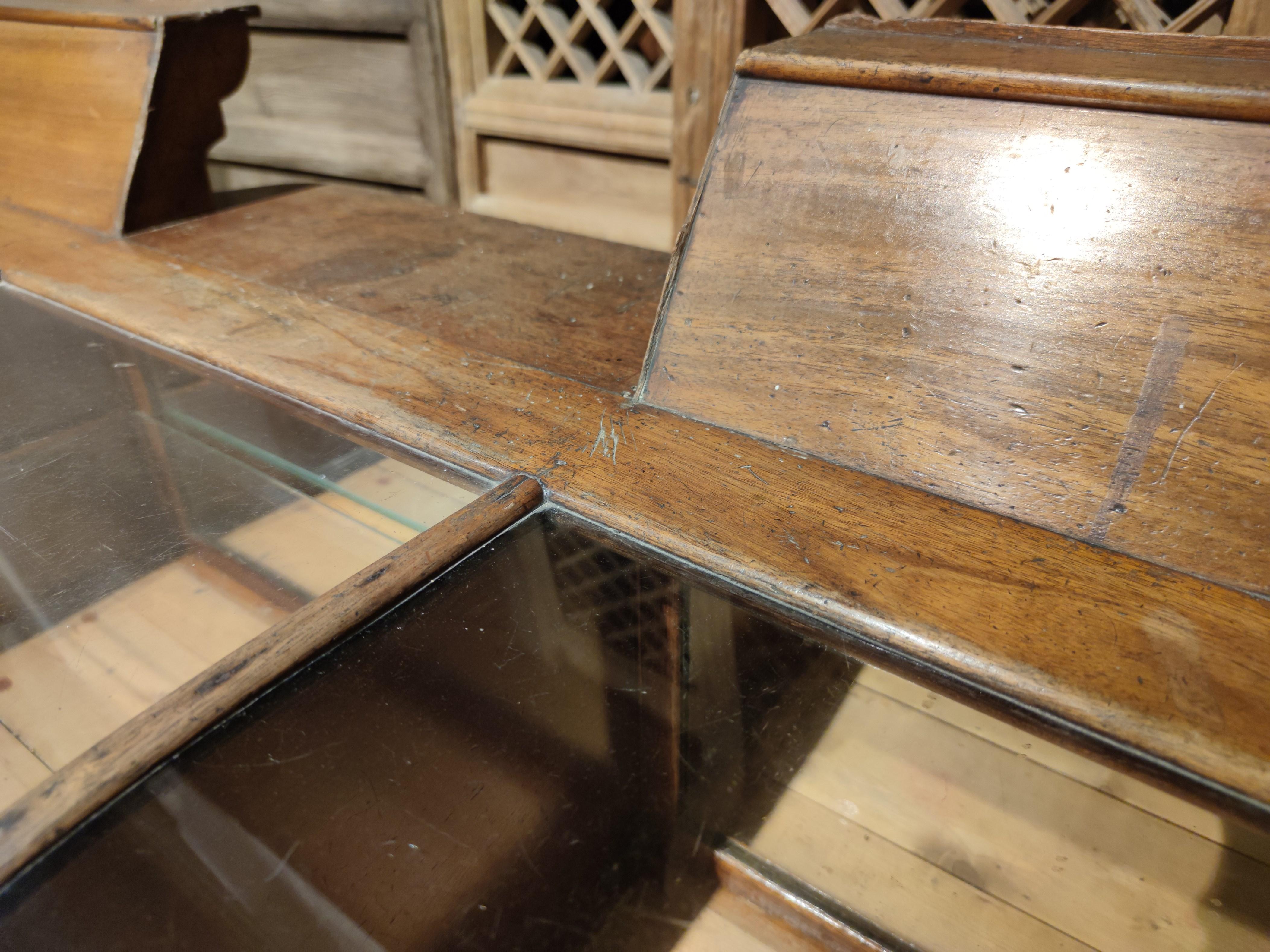 19th Century French Glass and Wood Shop Counter 10