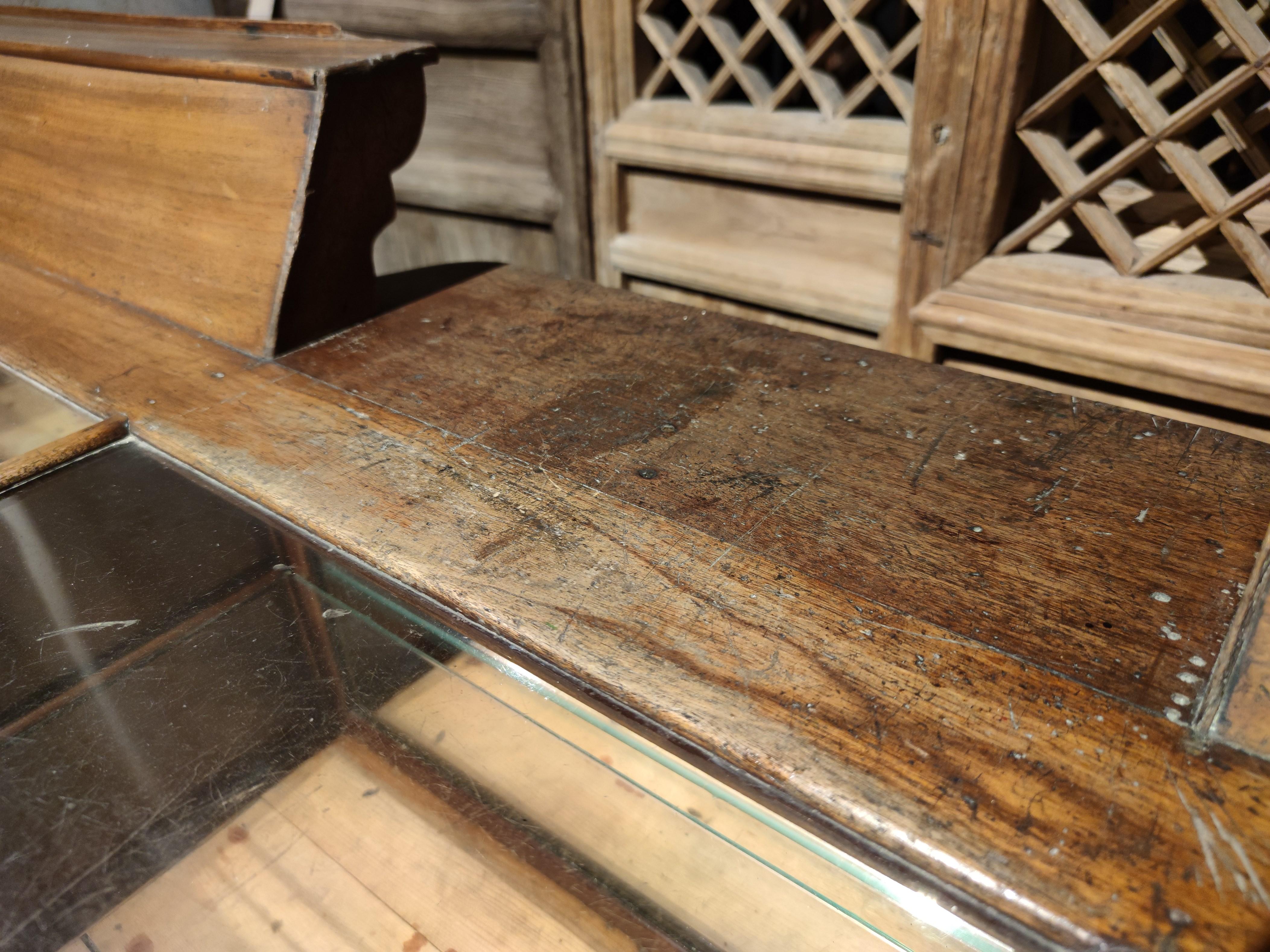 19th Century French Glass and Wood Shop Counter 6