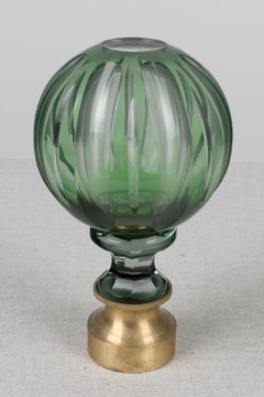 19th Century French Glass Boule D'escalier or Newel Post Finial
