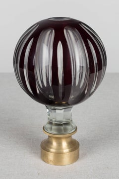 19th Century French Glass Boule d'Escalier or Newel Post Finial