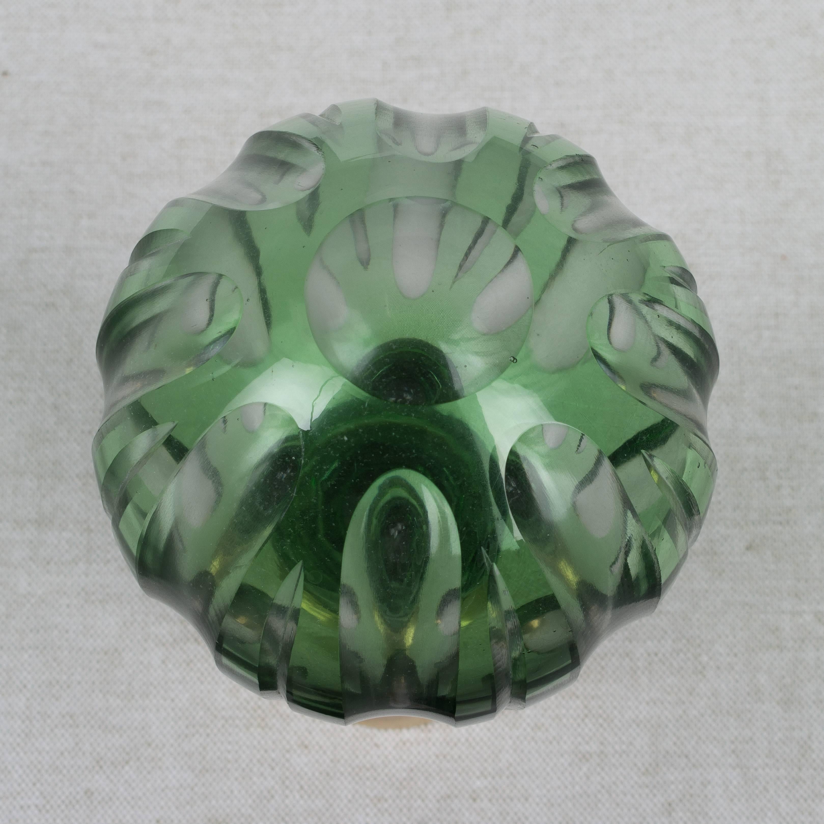 19th Century French Glass Boule D'escalier or Newel Post Finial 2