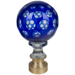 19th Century French Glass Boule d'escalier or Newel Post Finial