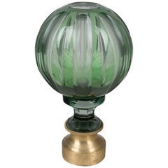 19th Century French Glass Boule D'escalier or Newel Post Finial