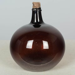 19th Century French Glass Demijohn Bottle