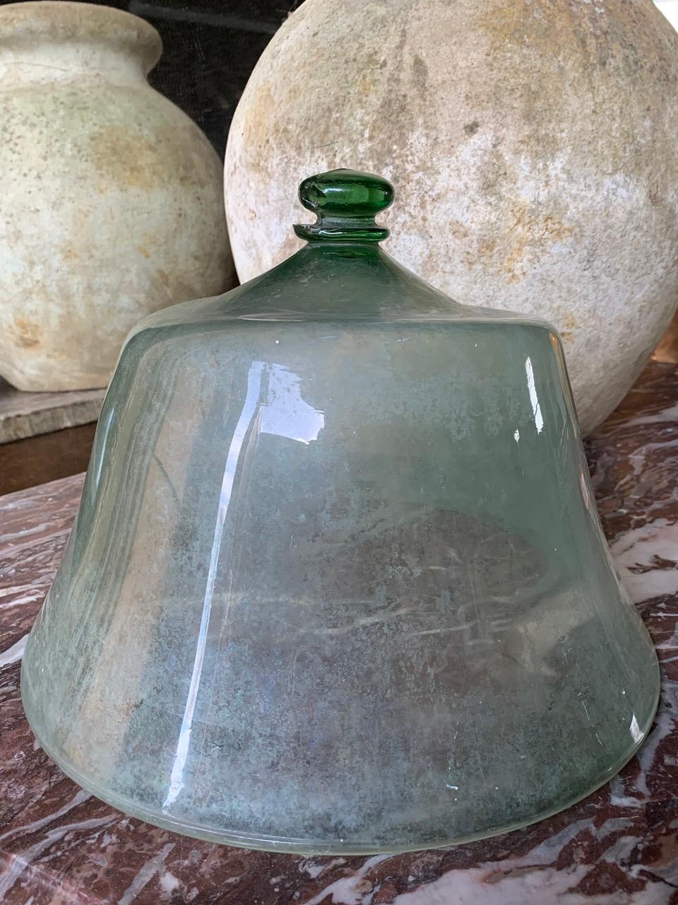 19th Century French Glass Melon Cloche In Good Condition For Sale In Ongar, GB