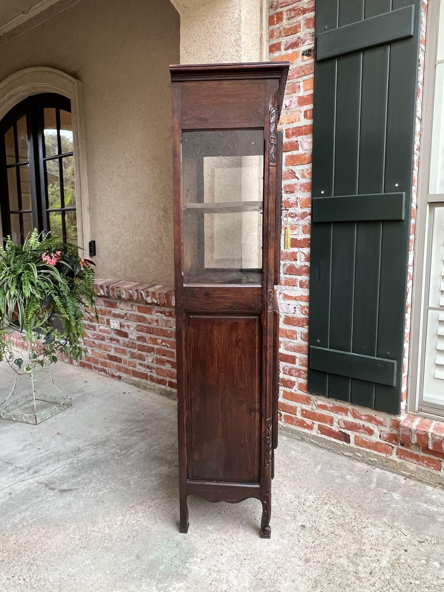 19th Century French Glass Vitrine Display Cabinet Carved Louis XV Music Motif 4