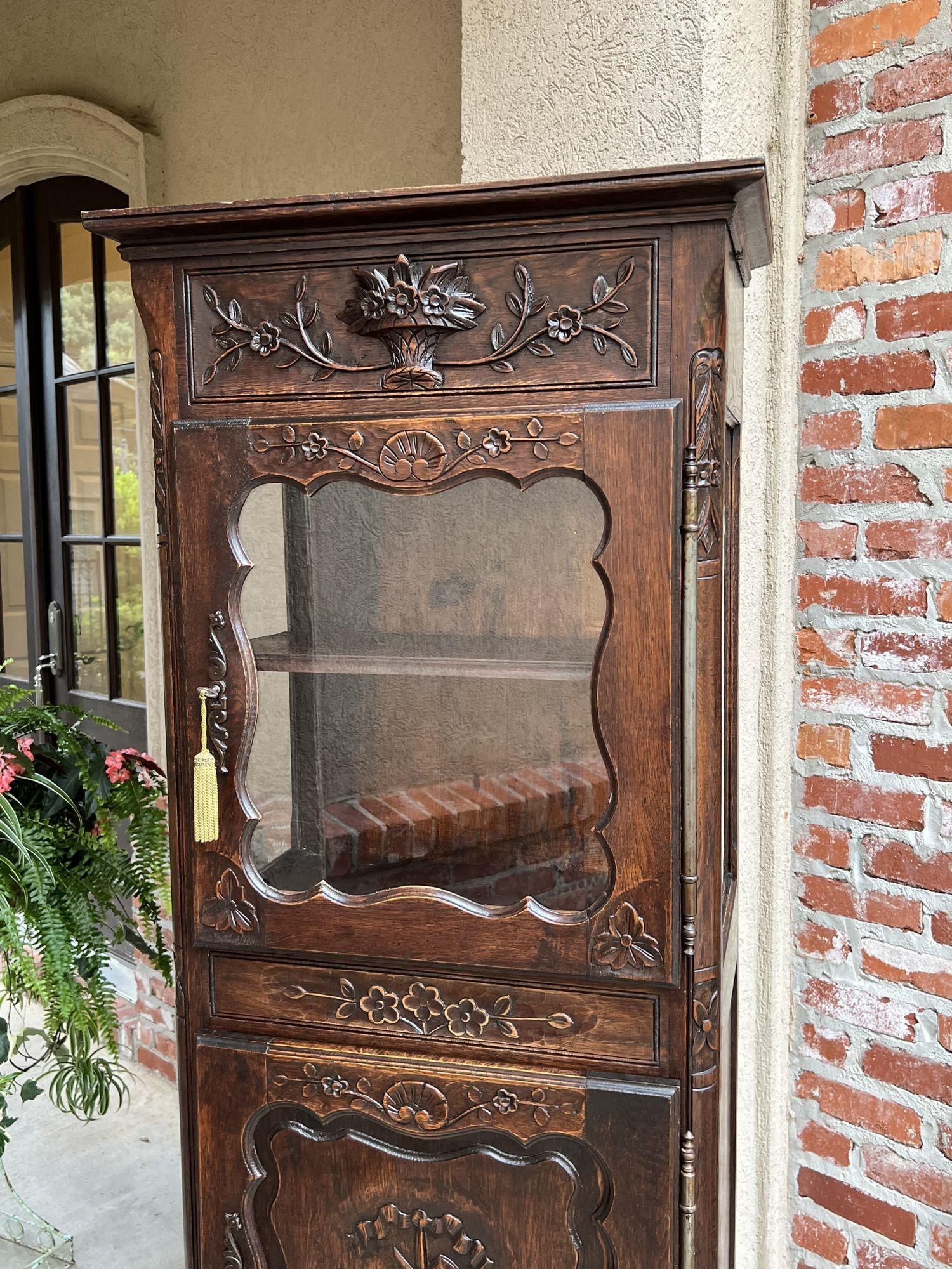 19th Century French Glass Vitrine Display Cabinet Carved Louis XV Music Motif 9