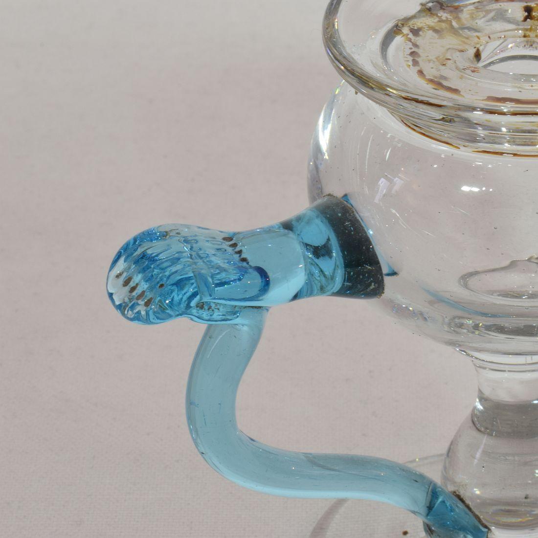 19th Century French Glass Weavers Oil Lamp For Sale 8