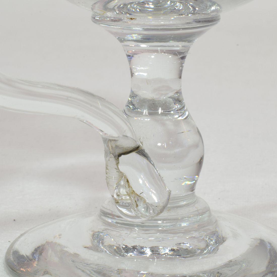 19th Century French Glass Weavers Oil Lamp 9