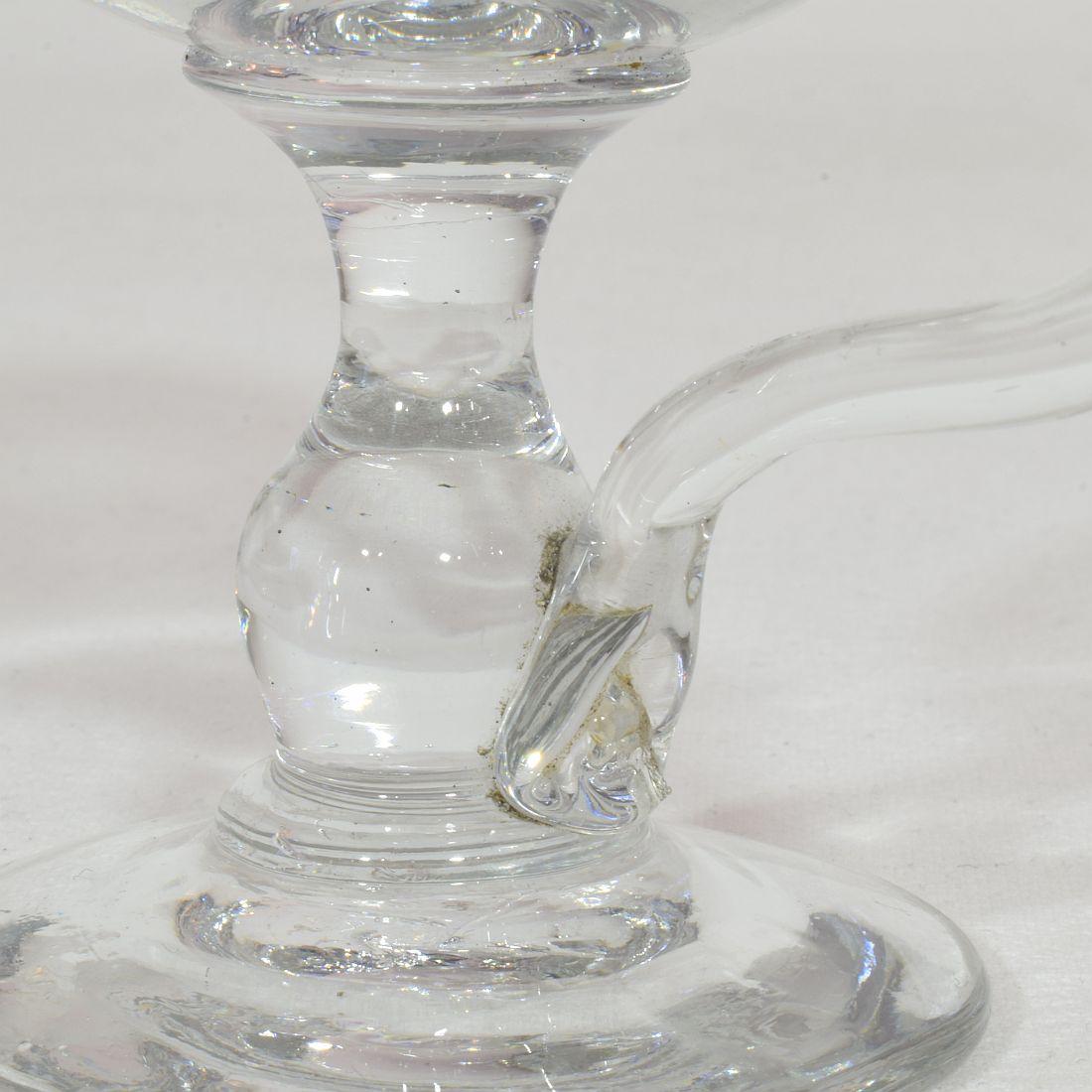 19th Century French Glass Weavers Oil Lamp 10