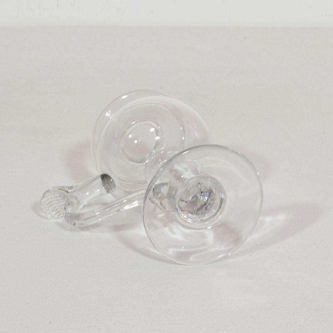 19th Century French Glass Weavers Oil Lamp 12