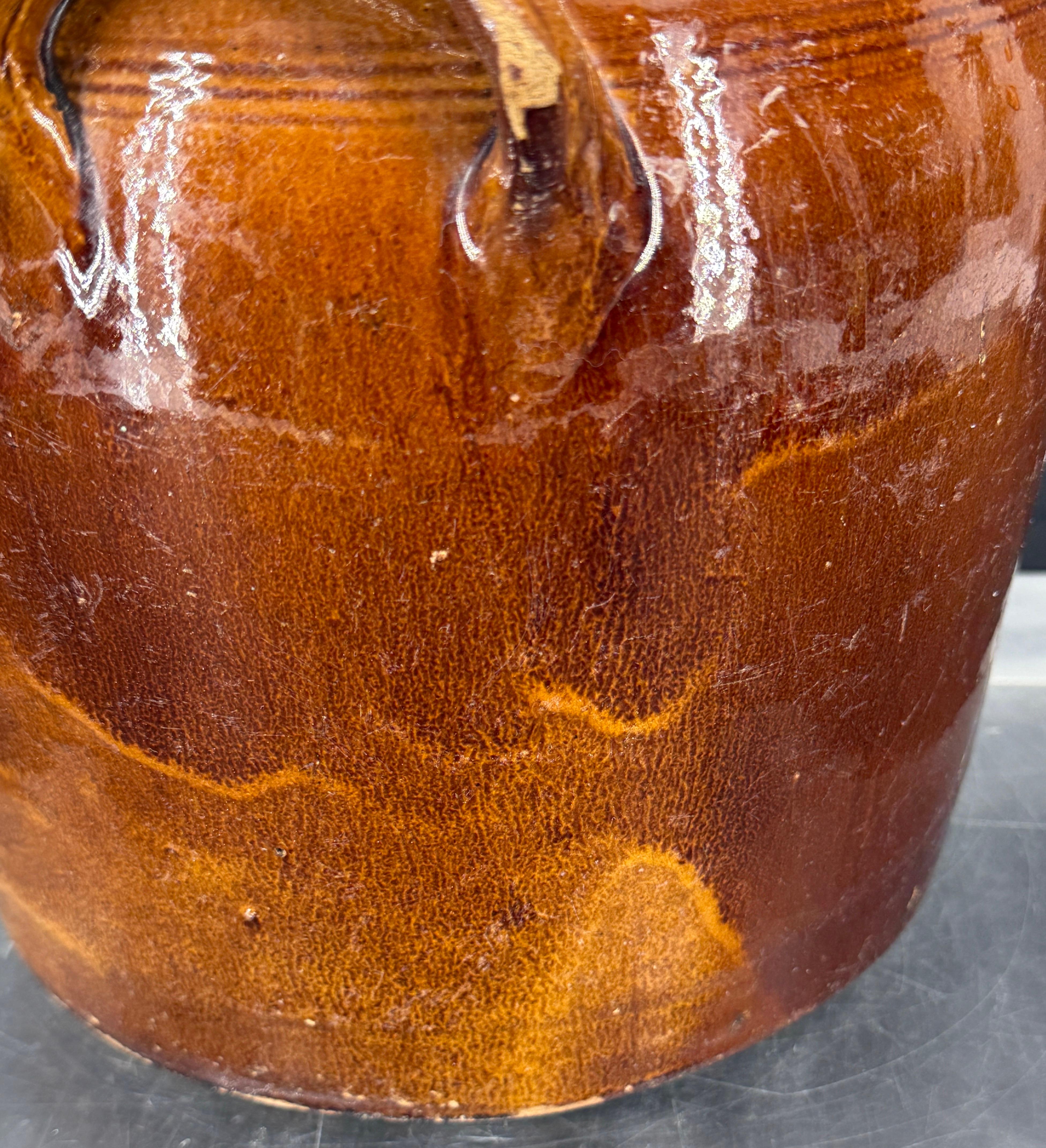 19. Jahrhundert Französisch glasiert Confit Steingut braun Topf im Angebot 6