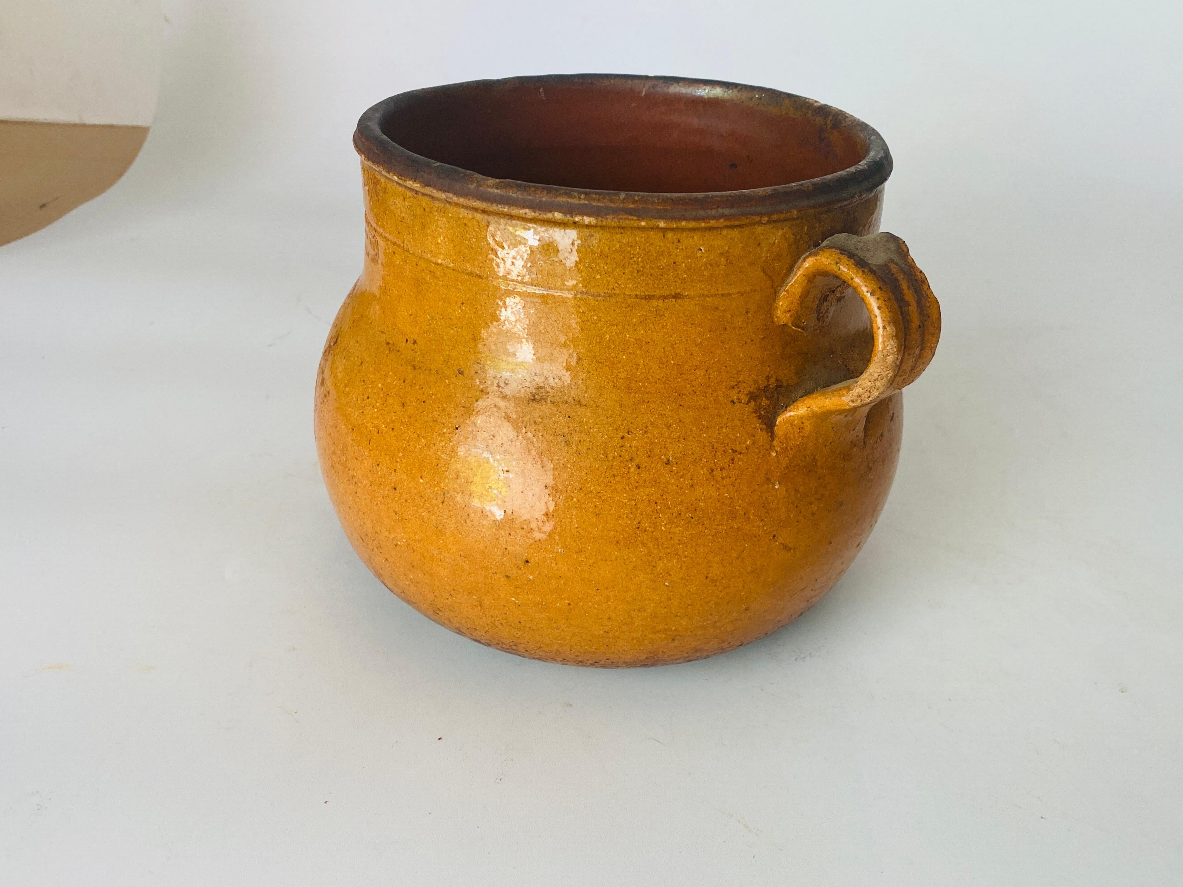19th Century French Glazed Confit Pot Glazed Earthenware Pot For Sale 3