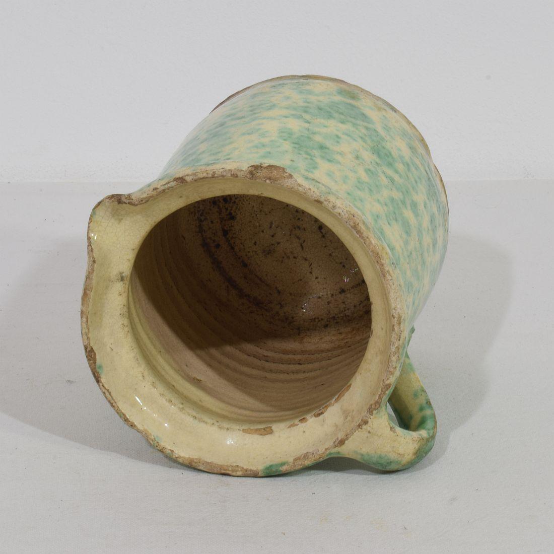 XIXe siècle Pichet d'Alsace en faïence émaillée du 19e siècle en vente