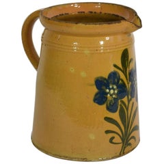 19th Century French Glazed Earthenware Alsace Jug