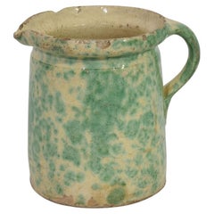 Brocca francese in terracotta smaltata dell'Alsazia del XIX secolo